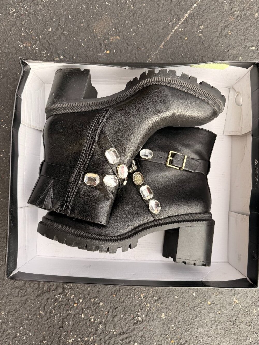 INC International Concepts Sebrinelp Black Embellished Ankle Boots Women's Size